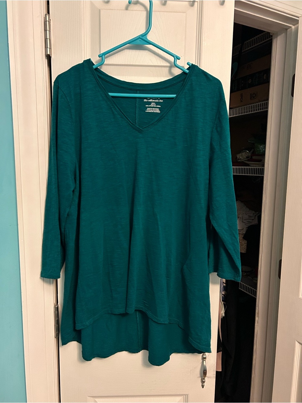 Chico's Teal V-Neck High-Low Tunic